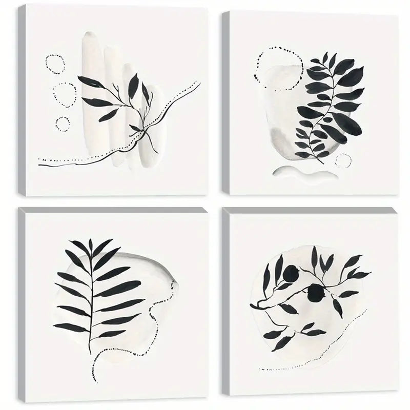 4pcs Kitchen Colorful Spice Spoon Wall Art Canvas Framed