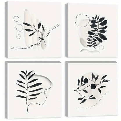 4pcs Kitchen Colorful Spice Spoon Wall Art Canvas Framed