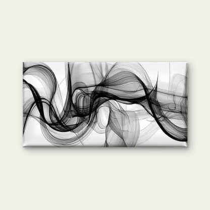 Monochromatic Black Smoke Wall Art Canvas Office Home Room Framed 120x60cm