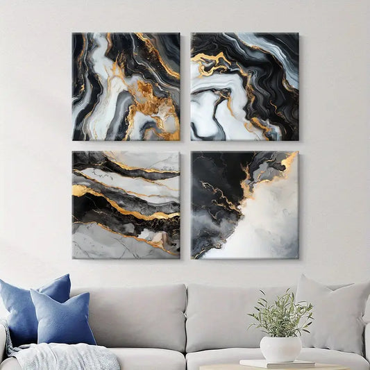 4pcs Flower Buds  Decor, Room Aesthetic  Wall Art Canvas Framed