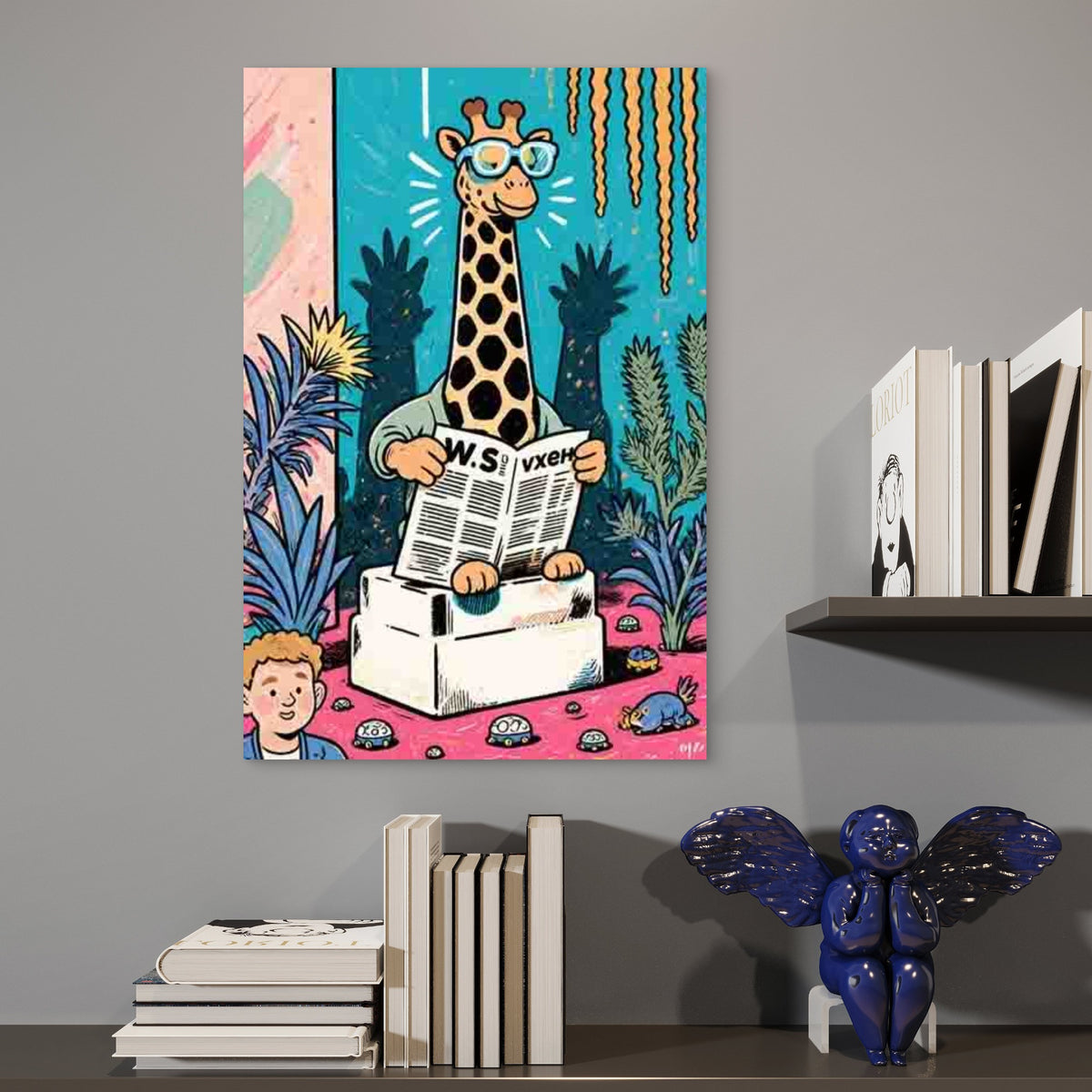 Giraffe - Themed 60x90cm Metal Print Ready to Hang