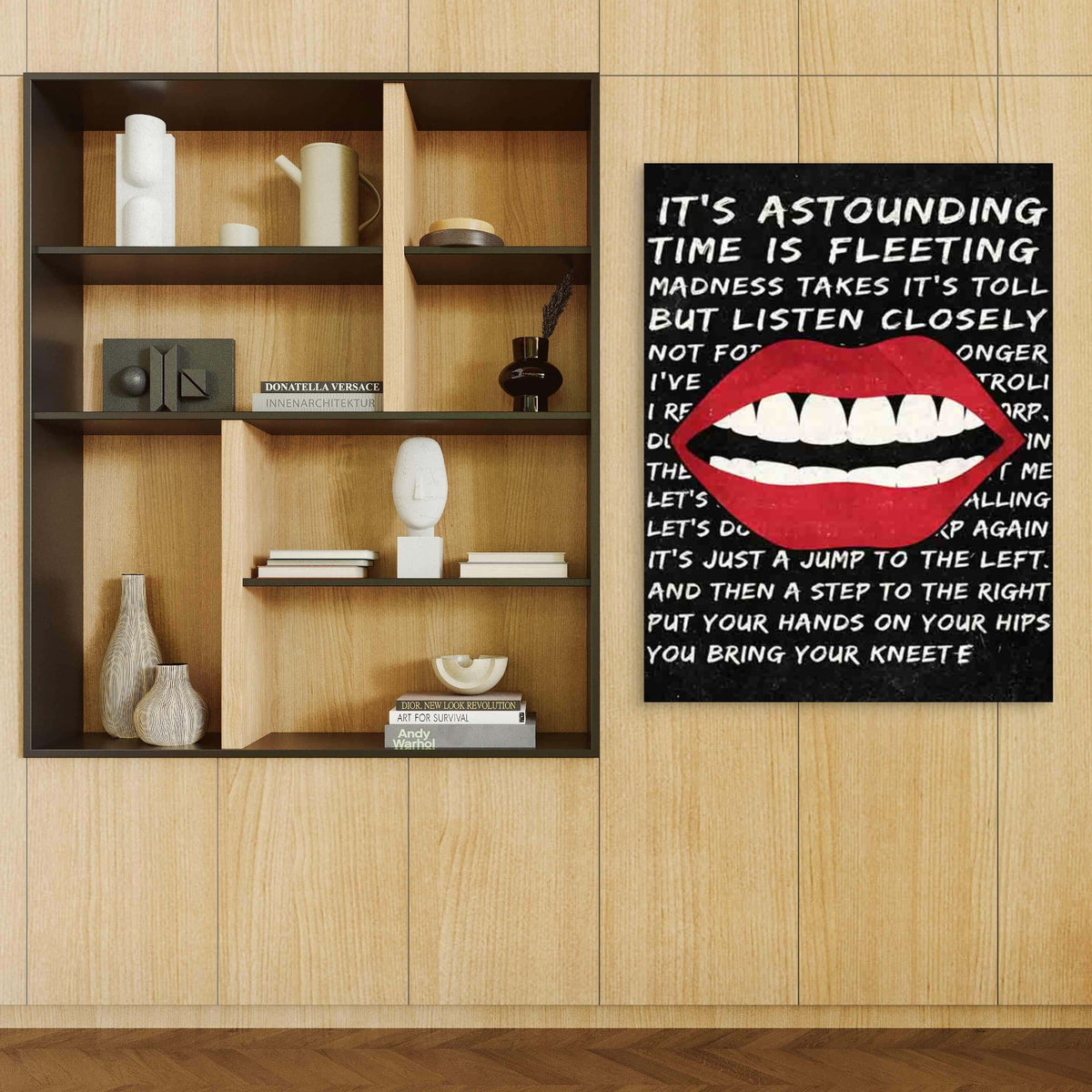Vampire Lips Art Modern Retro 40x60cm Metal Print Ready to Hang