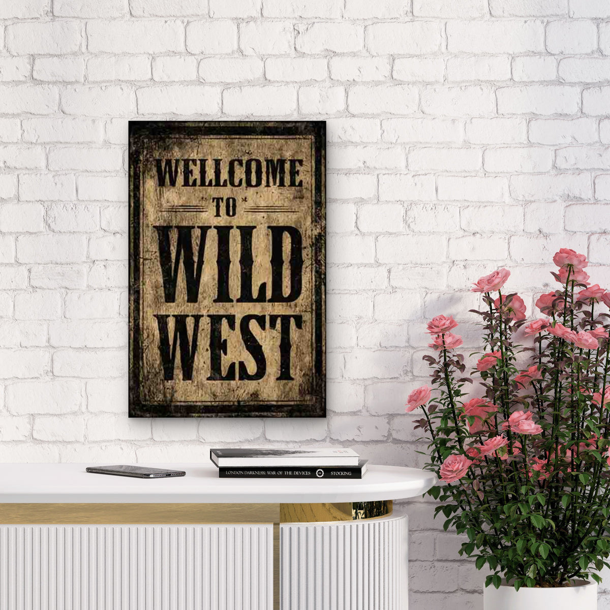 Welcome to Wild West Metal Print Ready to Hang