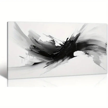 White Abstract Graffiti Brush Strokes Wall Art canvas office home room framed 120x60cm