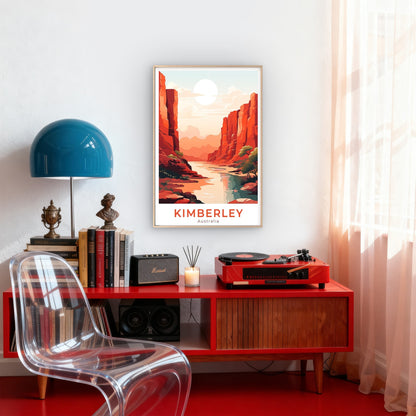 Vintage Kimberley Australia River & Outback Travel Poster Print Wall Art