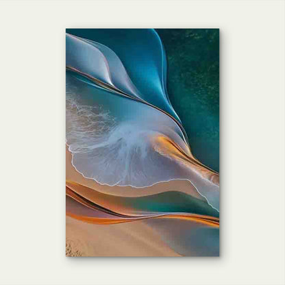 Wave Beach Art Mural 60x90cm Metal Print Ready to Hang