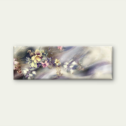 Panoramic Abstract Flowers with Leaves High Quality 100% Australian made wall Canvas Print ready to hang