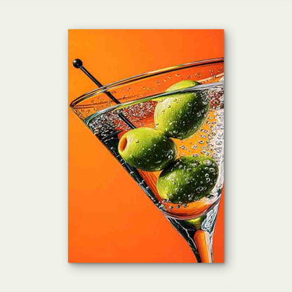 Vibrant Orange & Green Cocktail 60x90cm Metal Print Ready to Hang