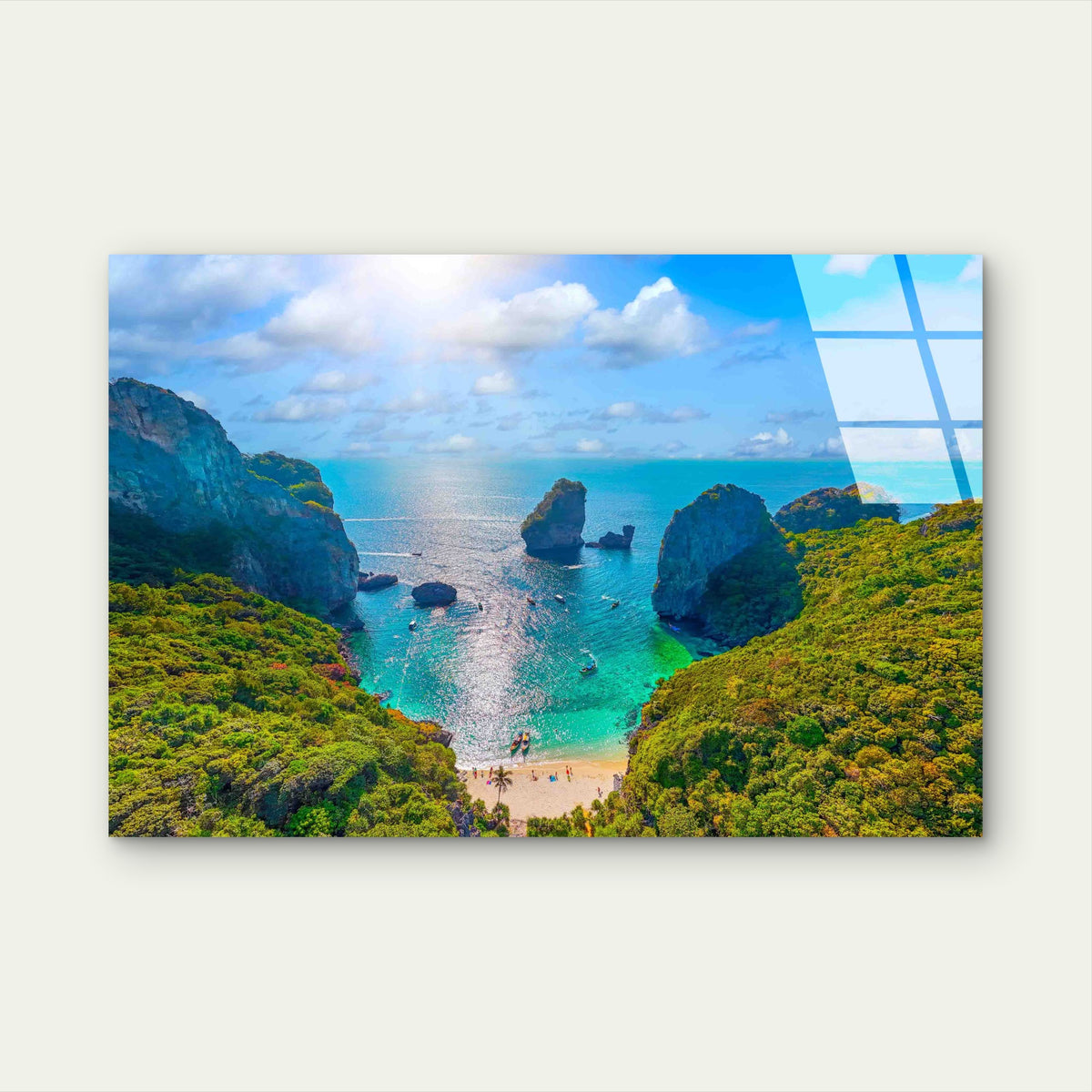 Tropical Hidden Bay Tempered Glass Printing Wall Art Australian Made Quality
