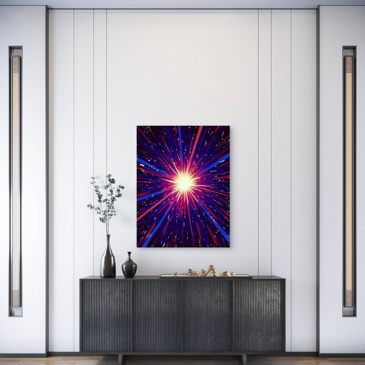 Abstract Cosmic Space Explosion Metal Print Ready to Hang