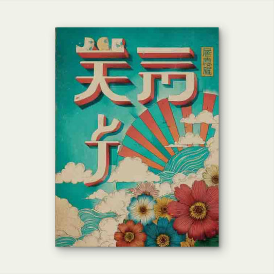 Retro Typography with Red Sunburst 60x90cm Metal Print Ready to Hang