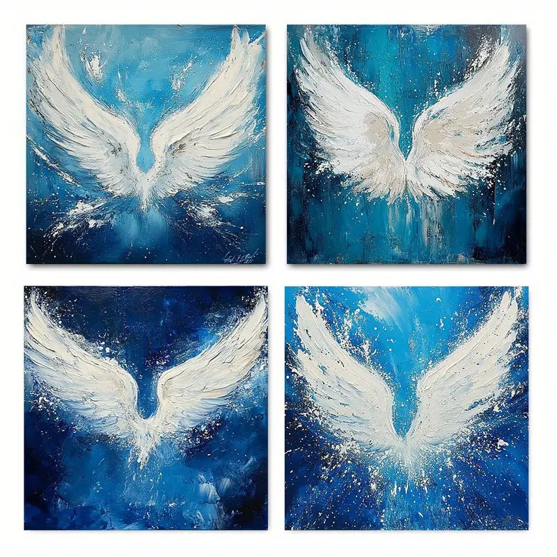 4pcs Beautiful Woman In Red Dress  Wall Art Canvas Framed