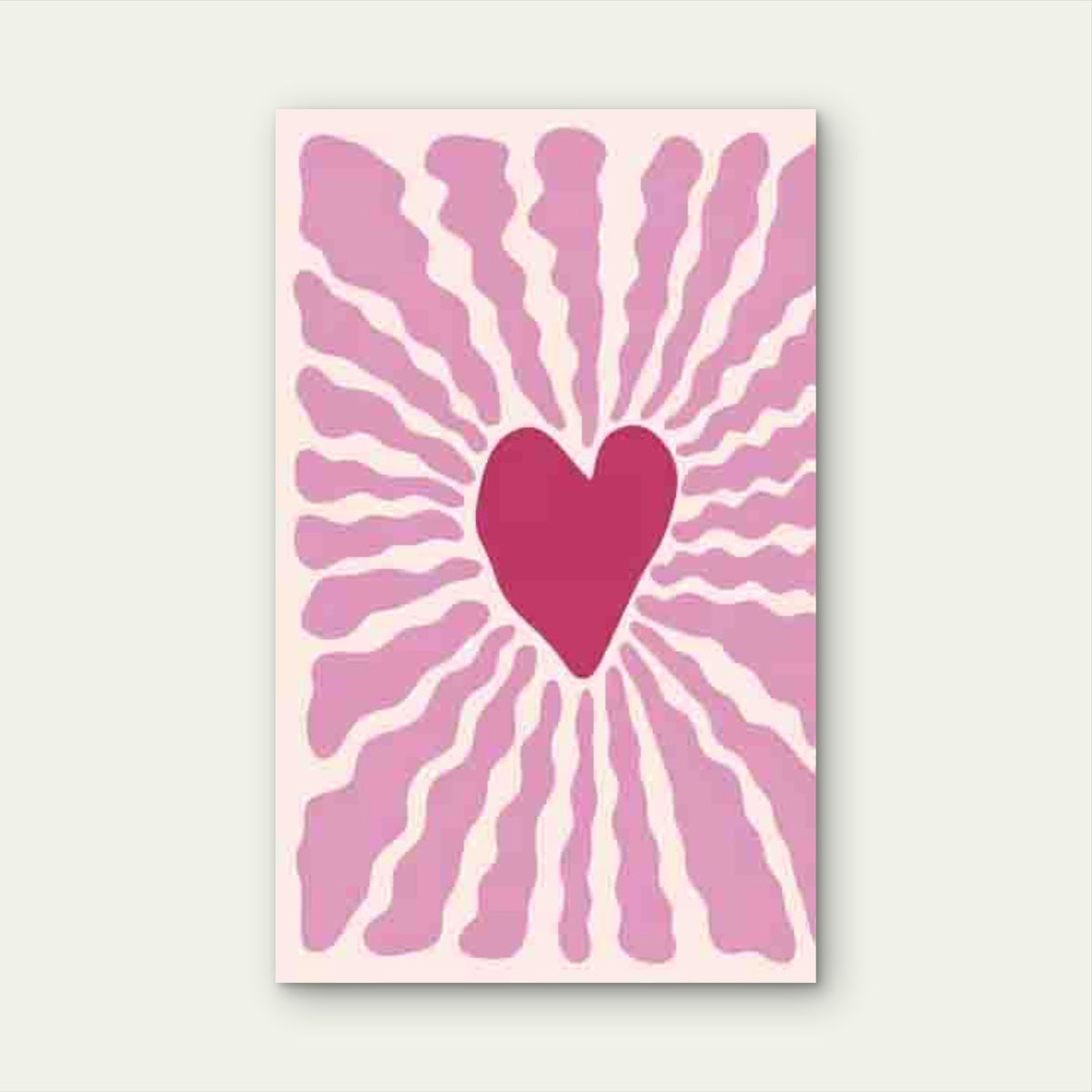 Pink Gradient Heart 60x90cm Metal Print Ready to Hang