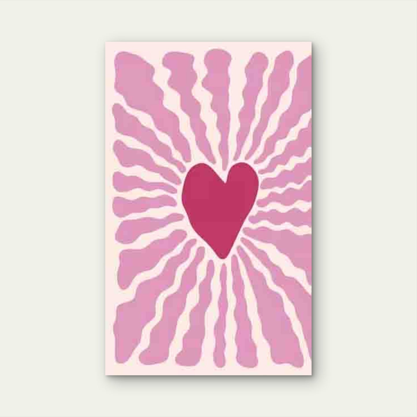 Pink Gradient Heart Metal Print Ready to Hang