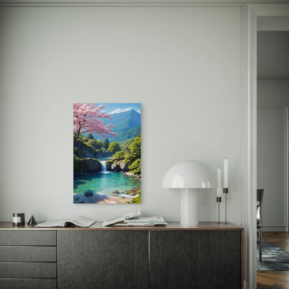 Traditional Cherry Blossom Waterfall Metal Print Ready to Hang