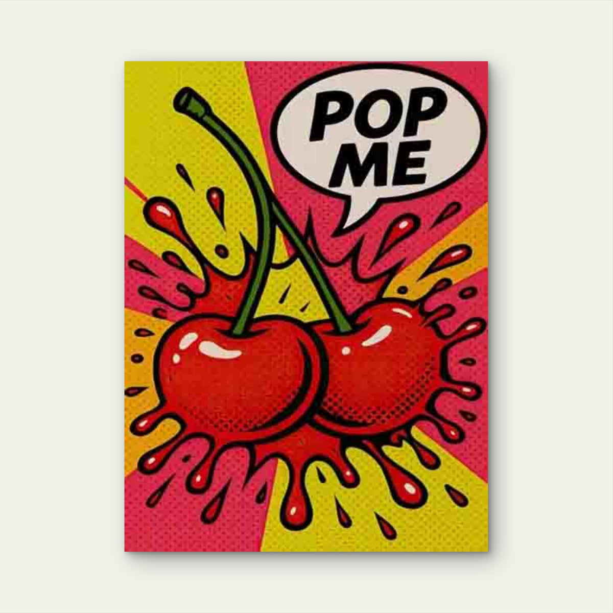 Pop Me with Two Cherries Metal Print Ready to Hang