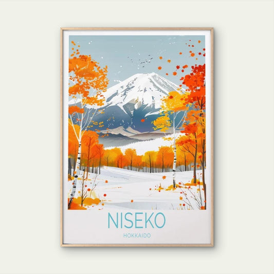 Niseko Hokkaido, Mount Yōtei In Winter Travel Poster Print Wall Art