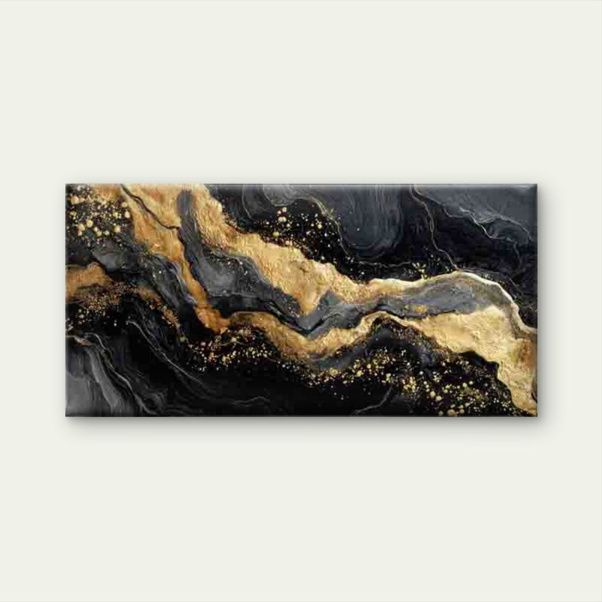 Luxury Elegance Golden Accents Wall Art Canvas Office Home Room Framed 120x60cm
