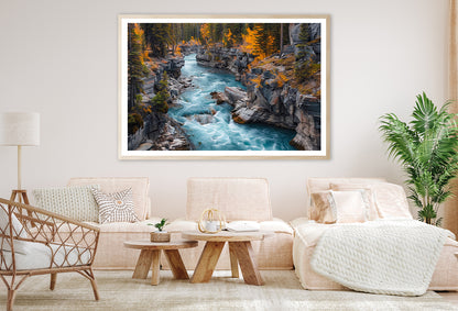 A River Flowing Through a Rocky Area Home Decor Premium Quality Poster Print Choose Your Sizes