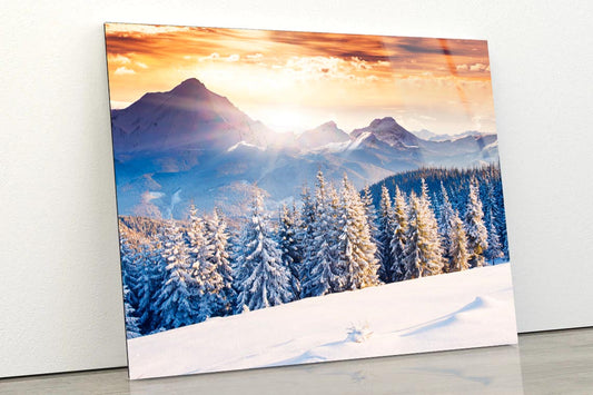 Fantastic Evening Winter Landscape Acrylic Glass Print Tempered Glass Wall Art 100% Made in Australia Ready to Hang