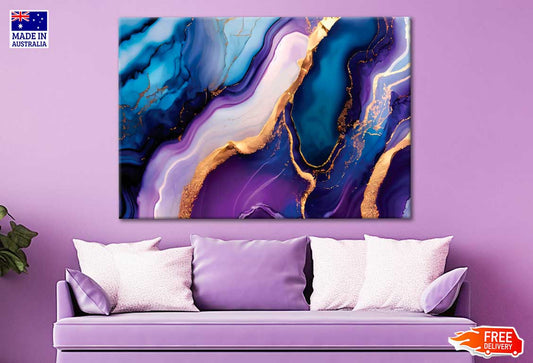 Mixture Of Blue And Purple Abstract Print 100% Australian Made