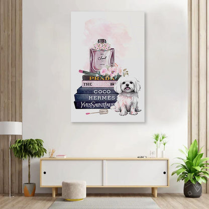 Perfume Maltese Dog 3D Design Acrylic Glass Print Tempered Glass Wall Art 100% Made in Australia Ready to Hang