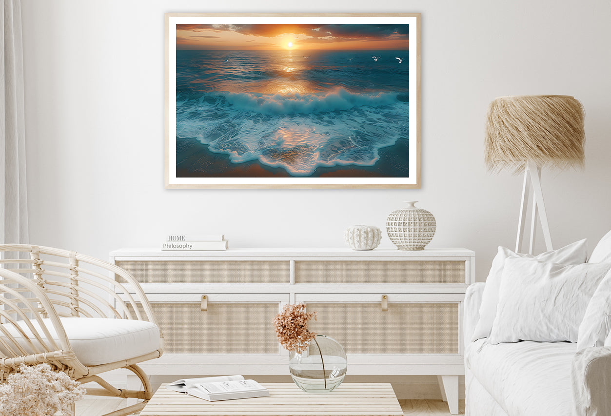 Sunset over the Ocean Home Decor Premium Quality Poster Print Choose Your Sizes