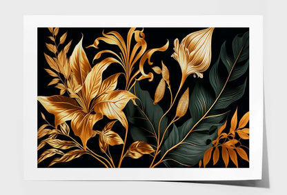 Tropic Leaves and Flower Lily Wall Art Limited Edition High Quality Print