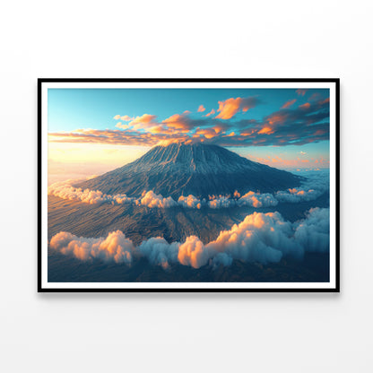 Clouds Around Mount Kilimanjaro Home Decor Premium Quality Poster Print Choose Your Sizes