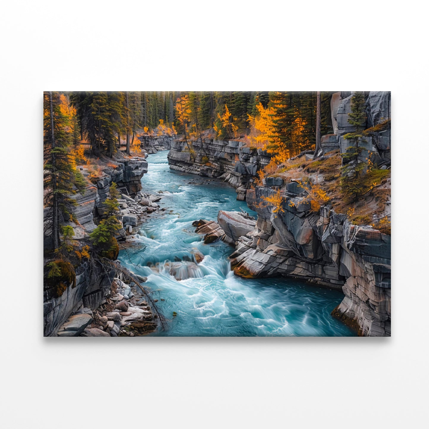 A River Flowing Through a Rocky Area Print 100% Australian Made