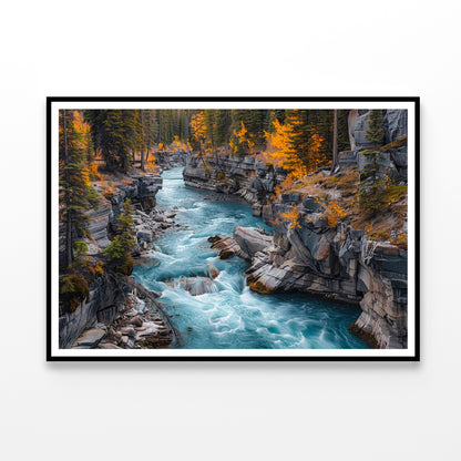 A River Flowing Through a Rocky Area Home Decor Premium Quality Poster Print Choose Your Sizes