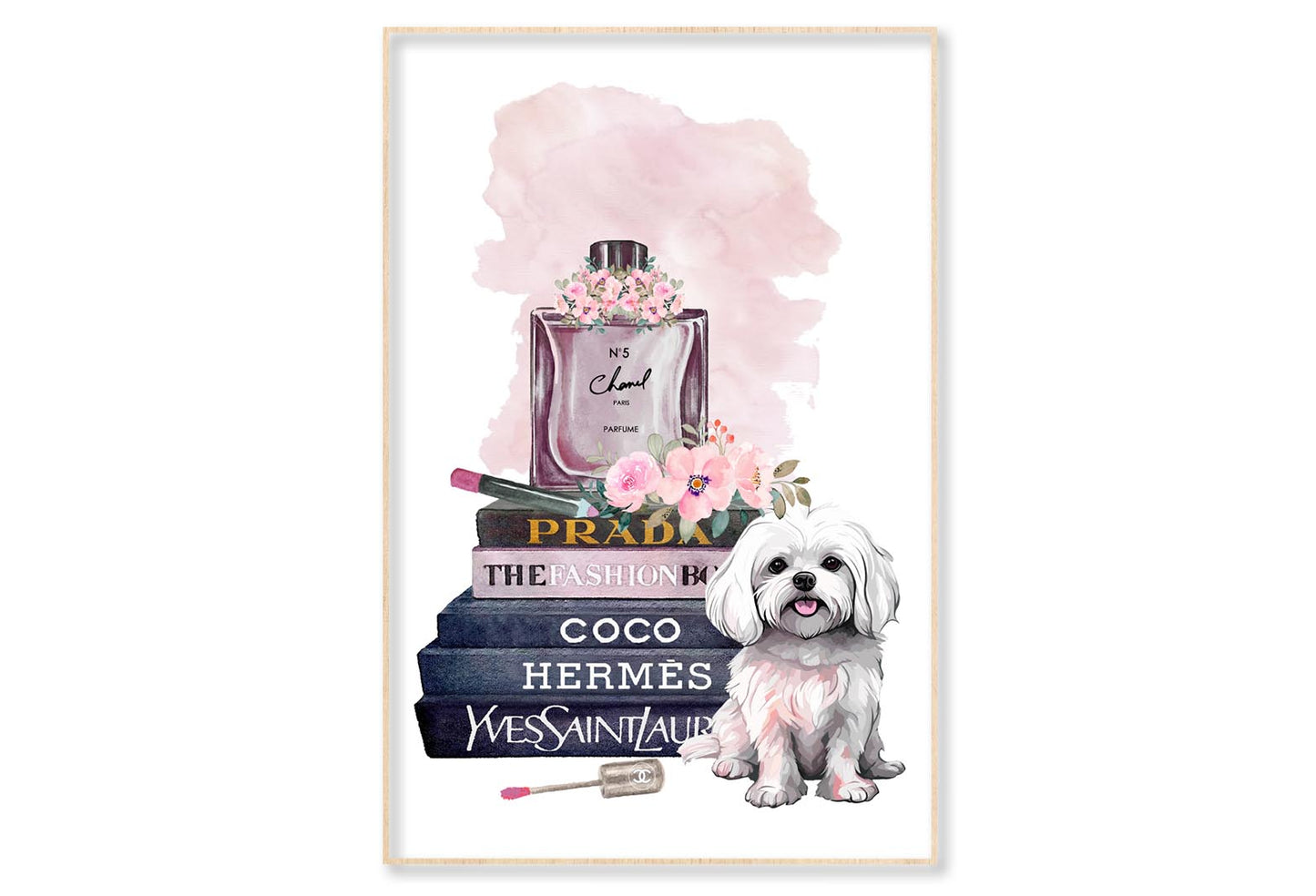 Perfume Maltese Dog Wall Art Limited Edition High Quality Print Canvas Box Framed Natural