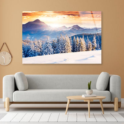 Fantastic Evening Winter Landscape Acrylic Glass Print Tempered Glass Wall Art 100% Made in Australia Ready to Hang