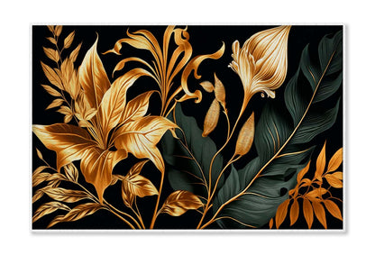 Tropic Leaves and Flower Lily Wall Art Limited Edition High Quality Print