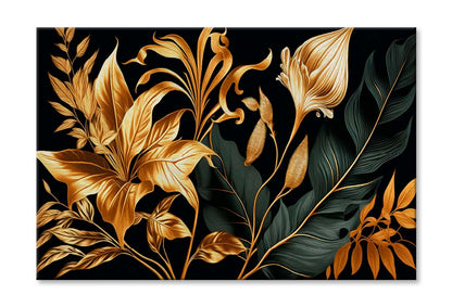 Tropic Leaves and Flower Lily Wall Art Limited Edition High Quality Print