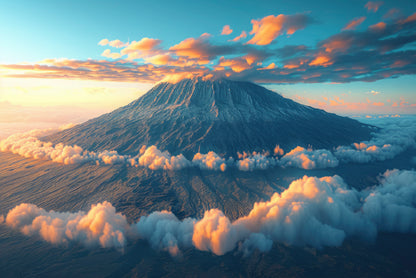 Clouds Around Mount Kilimanjaro Home Decor Premium Quality Poster Print Choose Your Sizes