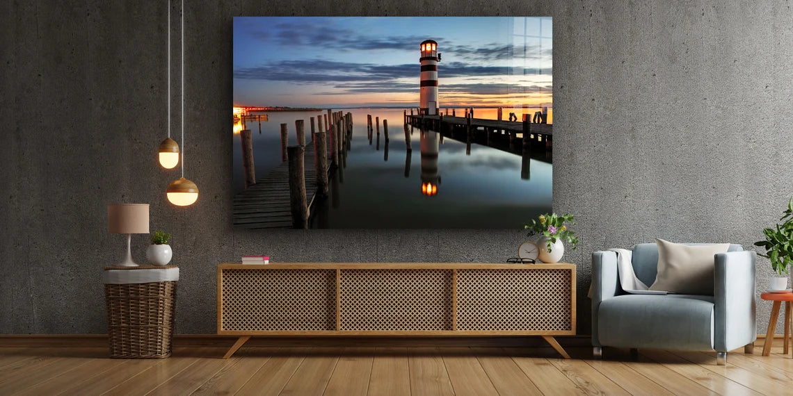 Lighthouse Wooden Path UV Direct Aluminum Print Australian Made Quality