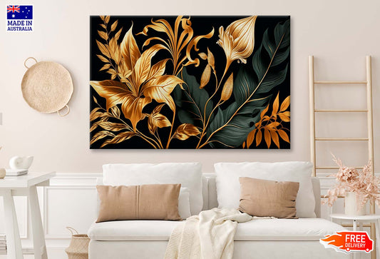 Tropic Leaves and Flower Lily Wall Art Limited Edition High Quality Print