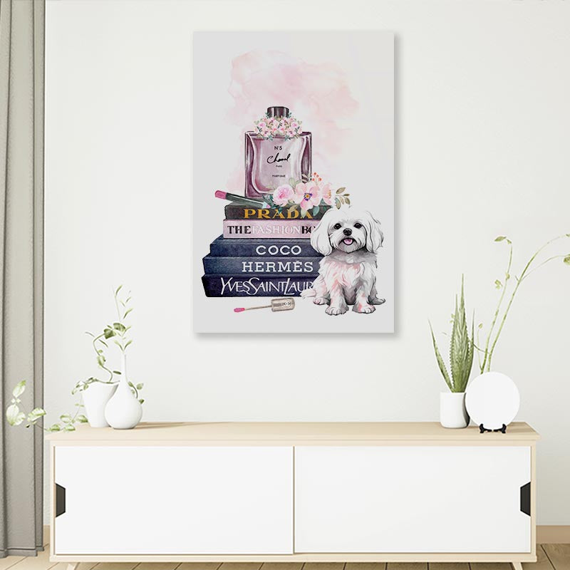 Perfume Maltese Dog 3D Design Acrylic Glass Print Tempered Glass Wall Art 100% Made in Australia Ready to Hang