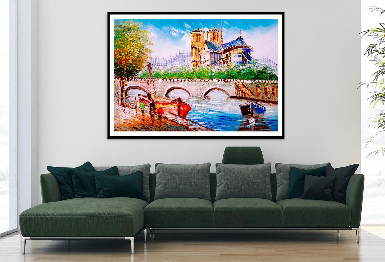 Oil Painting - Street View of Paris Home Decor Premium Quality Poster Print Choose Your Sizes