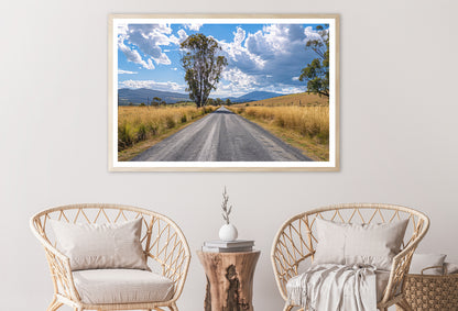 Road with Trees, Sky & Mountains Home Decor Premium Quality Poster Print Choose Your Sizes