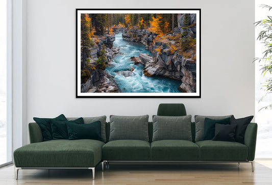 A River Flowing Through a Rocky Area Home Decor Premium Quality Poster Print Choose Your Sizes