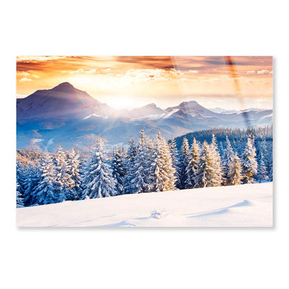 Fantastic Evening Winter Landscape Acrylic Glass Print Tempered Glass Wall Art 100% Made in Australia Ready to Hang