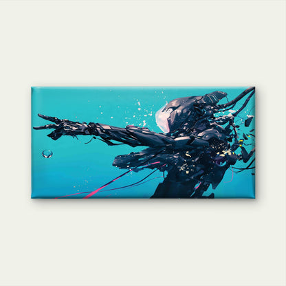 Modern Cyberpunk Silhouette Wall Art Canvas Office Home Room Framed 120x60cm