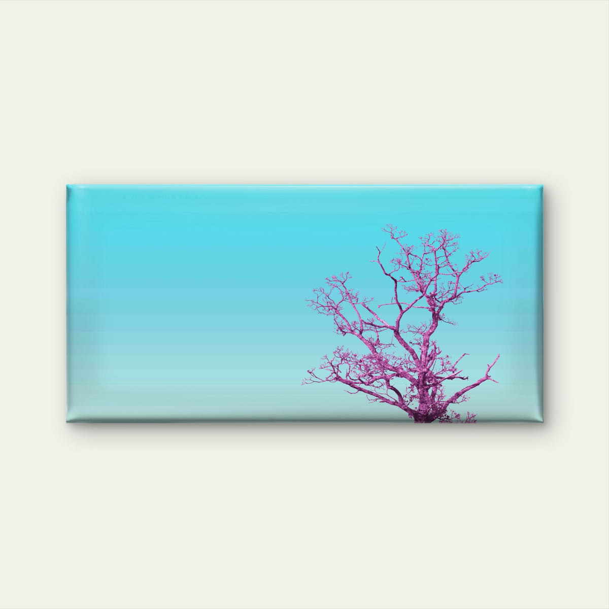 Pink Tree On Blue S Wall Art Canvas Office Home Room Framed 120x60cm