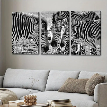 3pcs Black & White Horse Abstract Wall Art Set Canvas Framed 60x90cm - High Quality Print 100% Australian Made Wall Canvas Ready to Hang