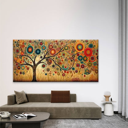 Abstract Tree Colorful Leaves Wall Art Canvas Office Home Room Framed 120x60cm