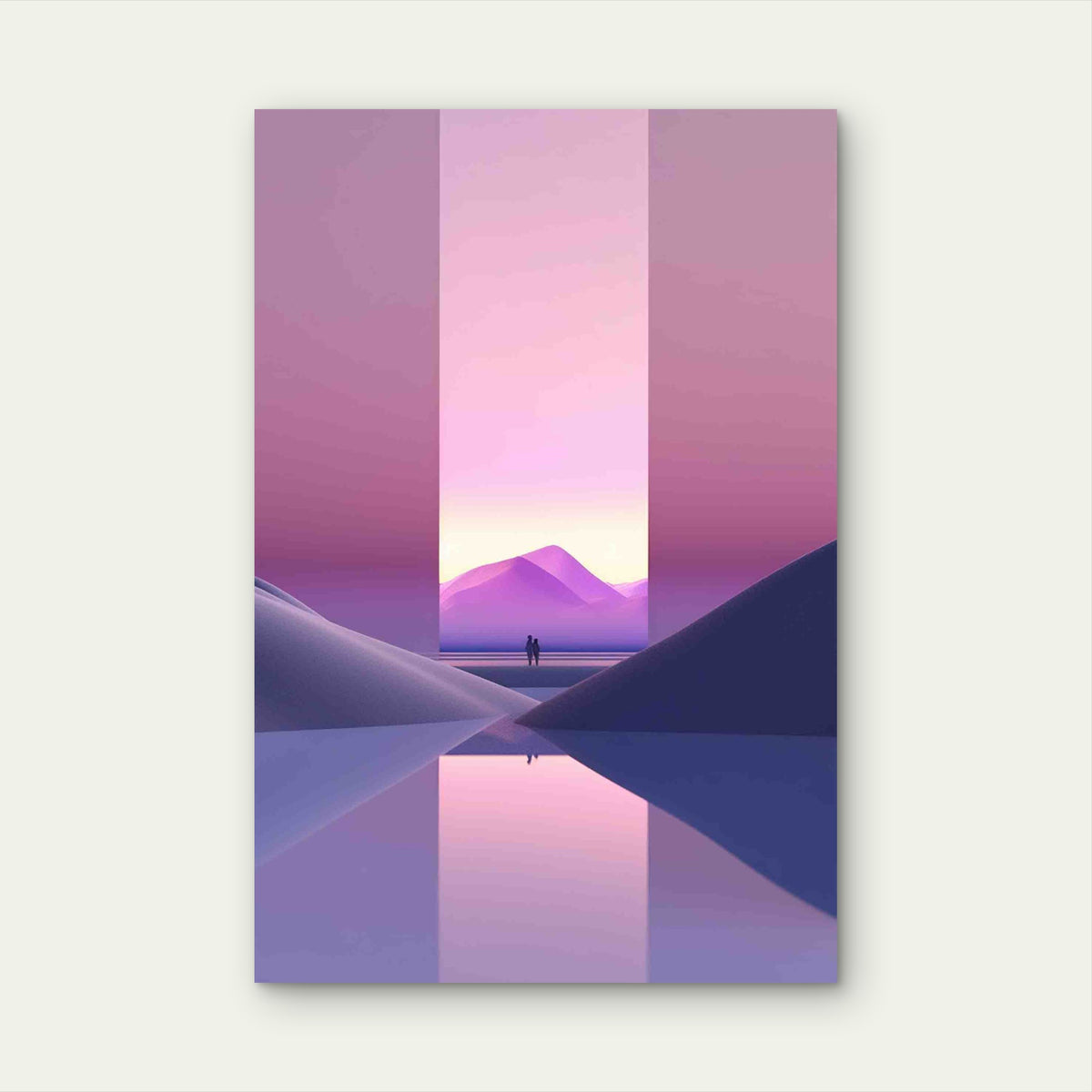 Mystical Landscape With Purple Tones 40x60cm Metal Print Ready to Hang