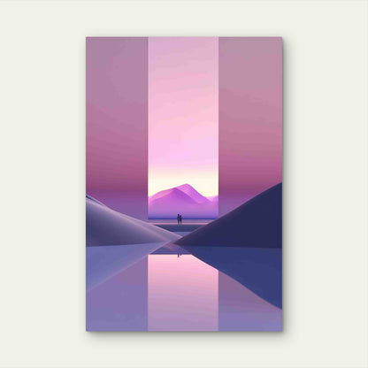 Mystical Landscape With Purple Tones 40x60cm Metal Print Ready to Hang