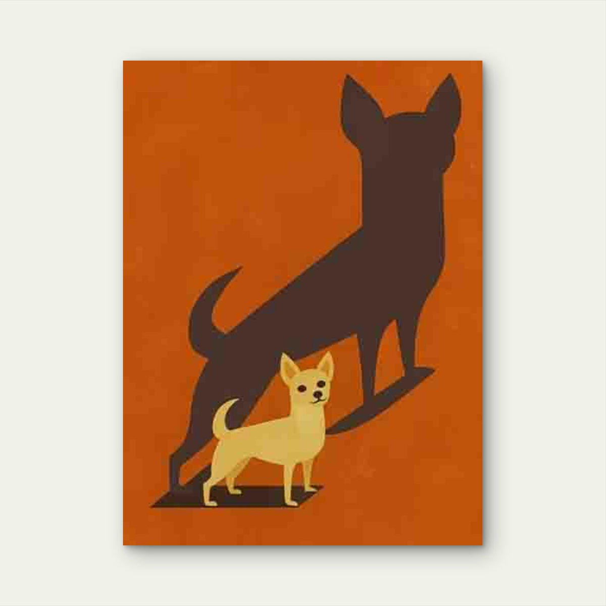 Minimalist Chihuahua Silhouette Metal Print Ready to Hang